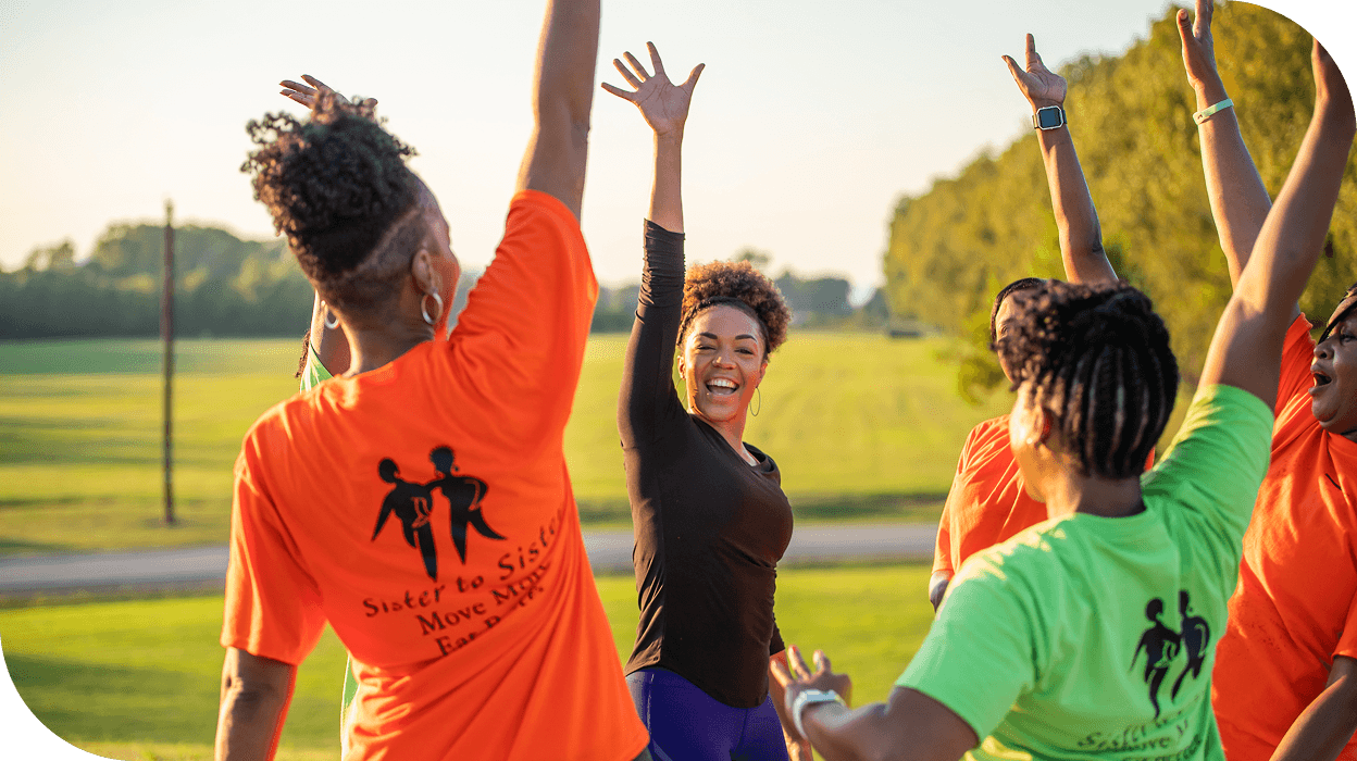 Young women celebrating