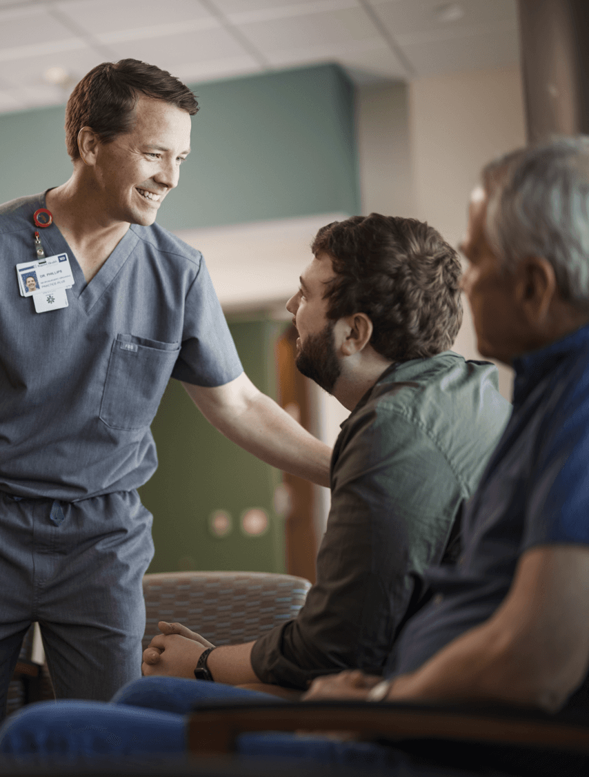 Doctor and patient interacting.