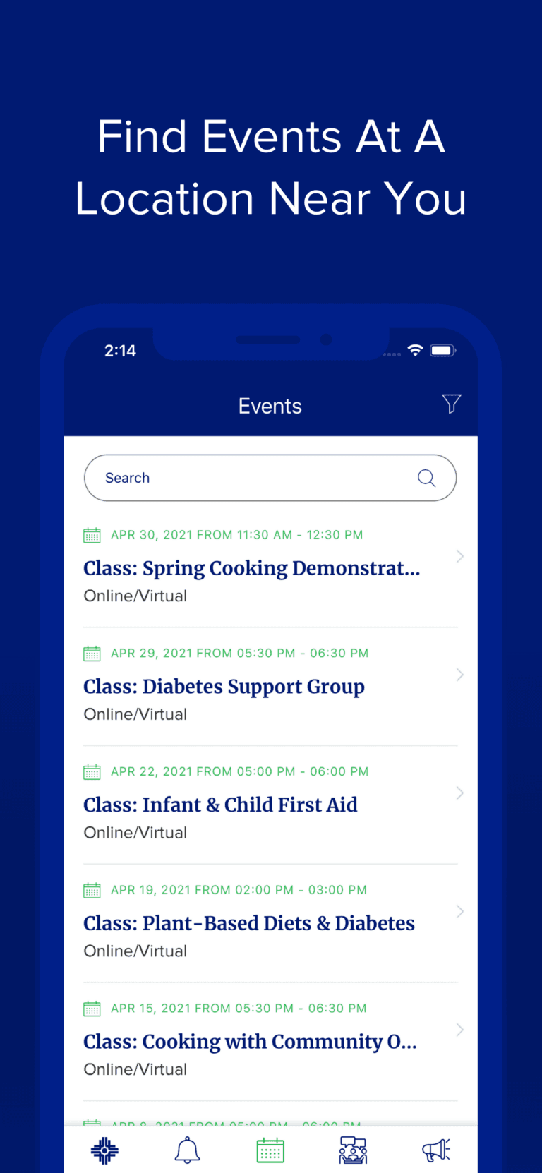 App screenshot - Find Events At A Location Near You