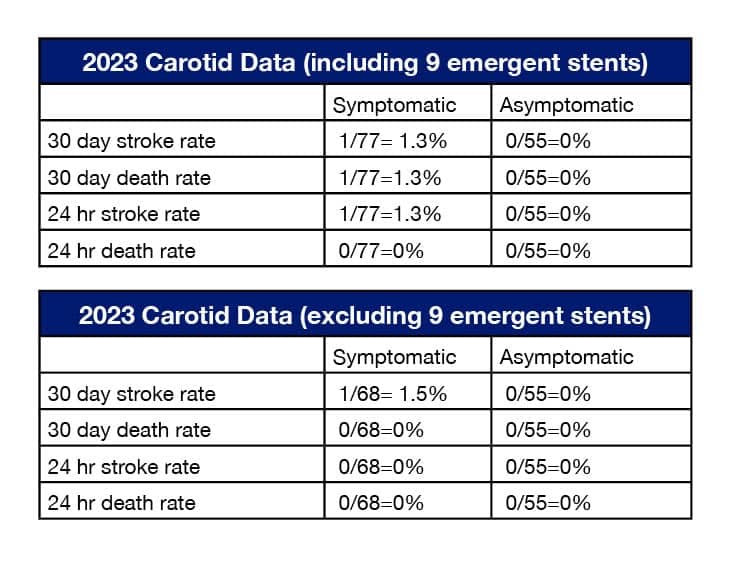 2023 Carotid Data (including 9 emergent stents)