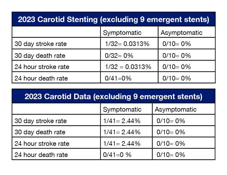 2023 Carotid Stenting (excluding 9 emergent stents)