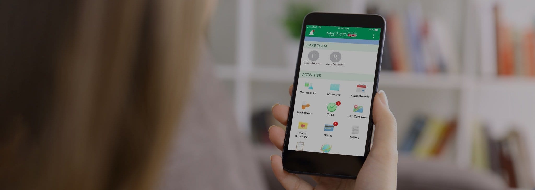 Photo of someone using the app